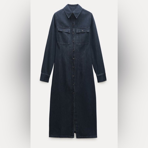 ZARA ~ DENIM SHIRTDRESS ZW COLLECTION - Picture 3 of 11